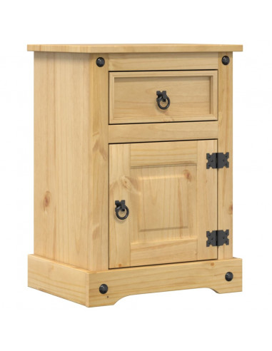 Comodino Corona 45x35x64 cm in Legno Massello di Pino