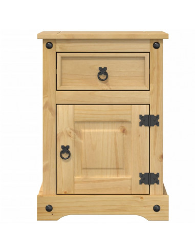Comodino Corona 45x35x64 cm in Legno Massello di Pino