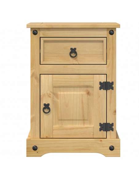 Comodino Corona 45x35x64 cm in Legno Massello di Pino