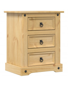 Comodino Corona 53x39x66 cm in Legno Massello di Pino 2