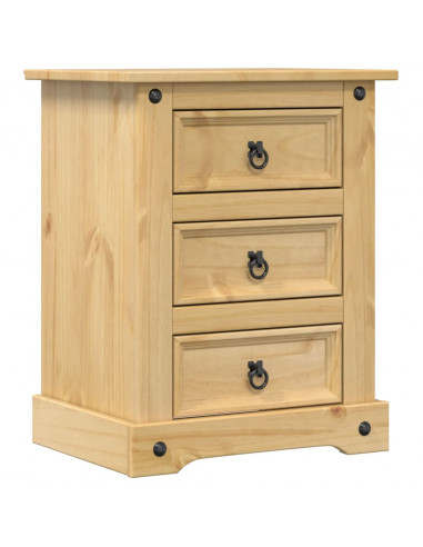 Comodino Corona 53x39x66 cm in Legno Massello di Pino