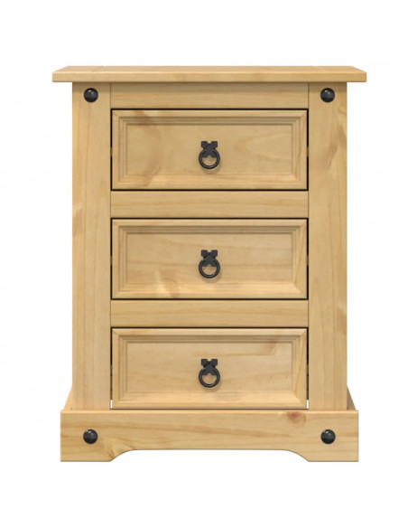 Comodino Corona 53x39x66 cm in Legno Massello di Pino