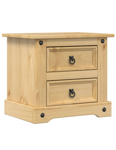 Comodino Corona 53x39x50 cm in Legno Massello di Pino