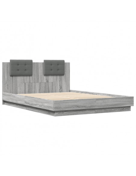 Giroletto Testiera Grigio Sonoma 140x200 cm Legno Multistrato