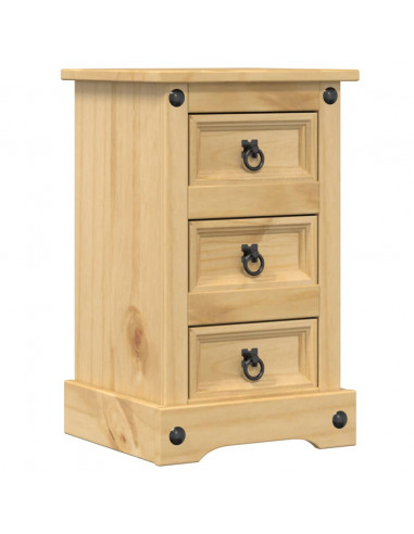 Comodino Corona 35x32,5x58 cm in Legno Massello di Pino