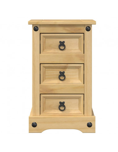 Comodino Corona 35x32,5x58 cm in Legno Massello di Pino