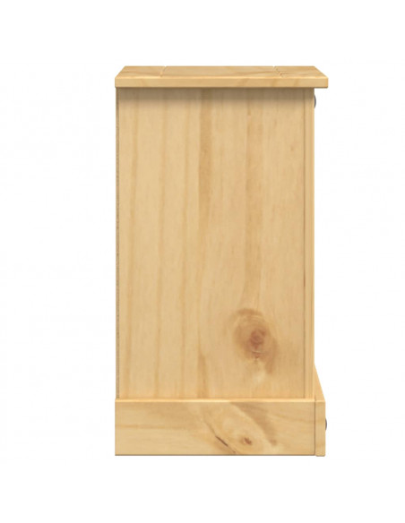Comodino Corona 35x32,5x58 cm in Legno Massello di Pino