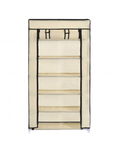 Scarpiera Coperta Crema 58x28x106 cm in Tessuto