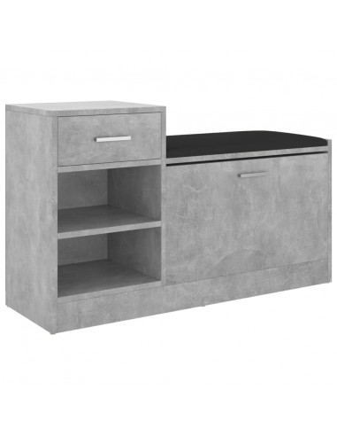Panca Porta Scarpe Grigio Cemento 94,5x31x57 cm Multistrato