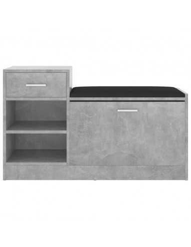 Panca Porta Scarpe Grigio Cemento 94,5x31x57 cm Multistrato