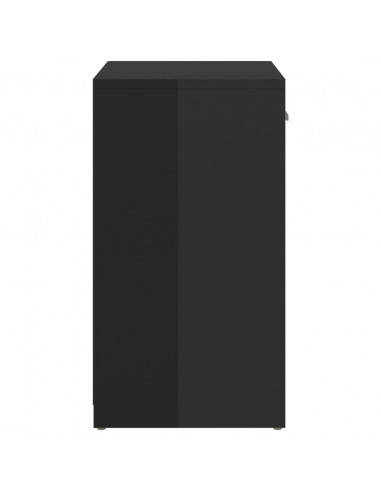 Panca Porta Scarpe Nero Lucido 94,5x31x57cm Legno Multistrato