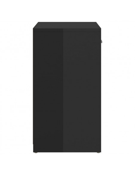 Panca Porta Scarpe Nero Lucido 94,5x31x57cm Legno Multistrato