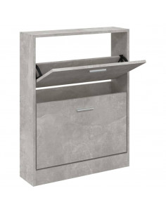 Scarpiera Grigio Cemento 59x17x81 cm in Legno Multistrato 2