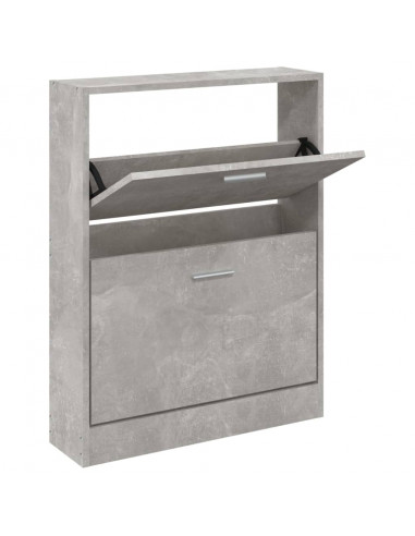 Scarpiera Grigio Cemento 59x17x81 cm in Legno Multistrato