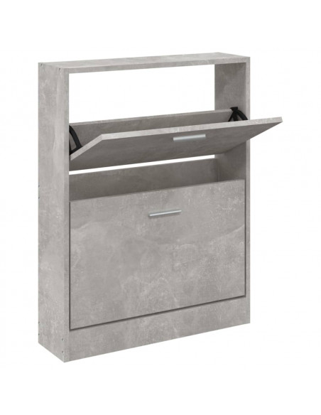 Scarpiera Grigio Cemento 59x17x81 cm in Legno Multistrato