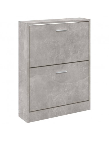 Scarpiera Grigio Cemento 59x17x81 cm in Legno Multistrato