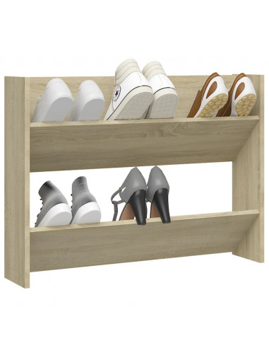 Scarpiera a Muro Rovere Sonoma 80x18x60 cm in Legno Multistrato