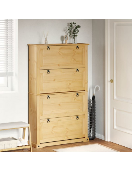 Scarpiera Corona 99x32x163,5 cm in Legno Massello di Pino