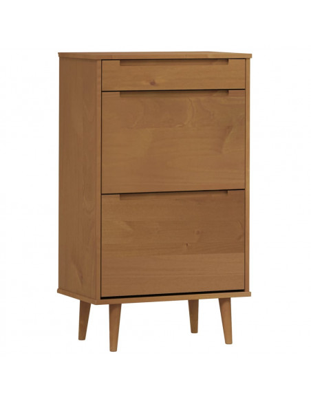 Scarpiera MOLDE Marrone 59,5x35x103cm in Legno Massello di Pino
