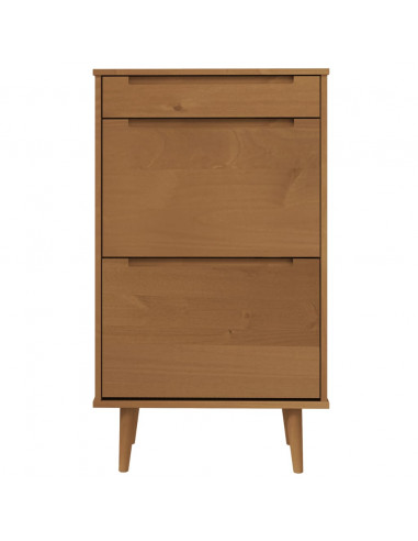 Scarpiera MOLDE Marrone 59,5x35x103cm in Legno Massello di Pino
