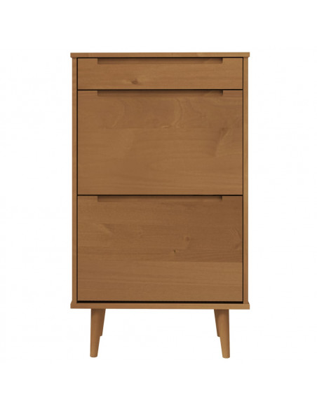 Scarpiera MOLDE Marrone 59,5x35x103cm in Legno Massello di Pino