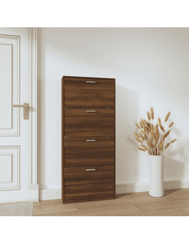 Scarpiera Rovere Marrone 59x17x150 cm in Legno Multistrato