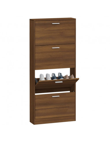 Scarpiera Rovere Marrone 59x17x150 cm in Legno Multistrato