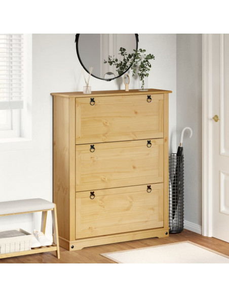 Scarpiera Corona 99x32x124,5 cm in Legno Massello di Pino