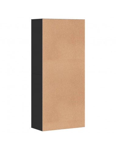 Scarpiera Nera 80x39x178 cm in Legno Multistrato