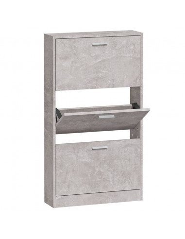 Scarpiera Grigio Cemento 59x17x108 cm in Legno Multistrato