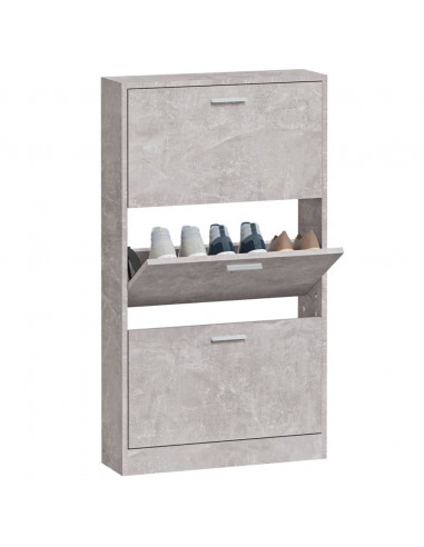 Scarpiera Grigio Cemento 59x17x108 cm in Legno Multistrato