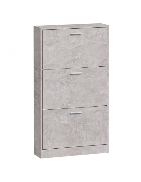 Scarpiera Grigio Cemento 59x17x108 cm in Legno Multistrato
