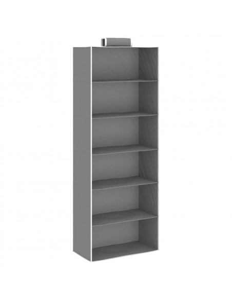 Organizer per Armadio da Appendere 2 pz con 6 Ripiani Tessuto