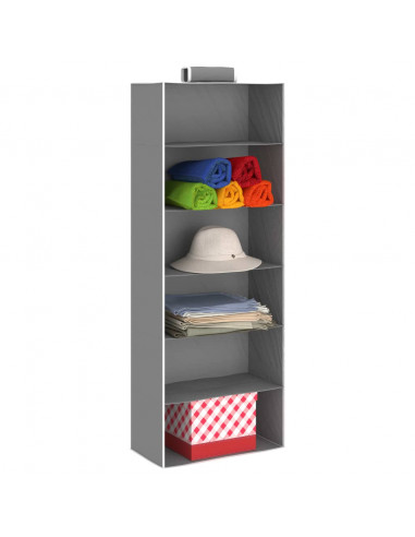 Organizer per Armadio da Appendere 2 pz con 6 Ripiani Tessuto