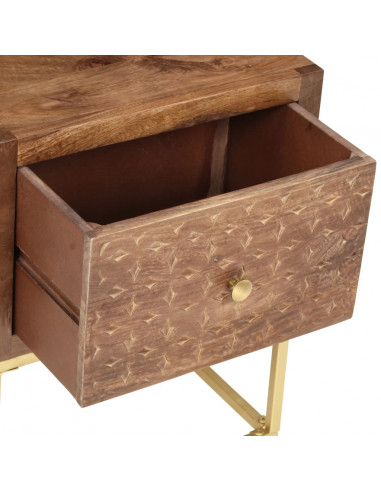 Comodino 40x30x50 cm in Legno Massello di Mango