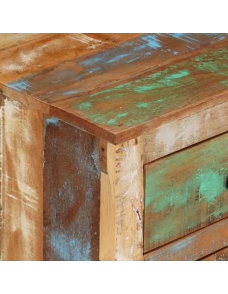 Comodino con Ruote 40x30x57 cm in Legno Massello di Recupero