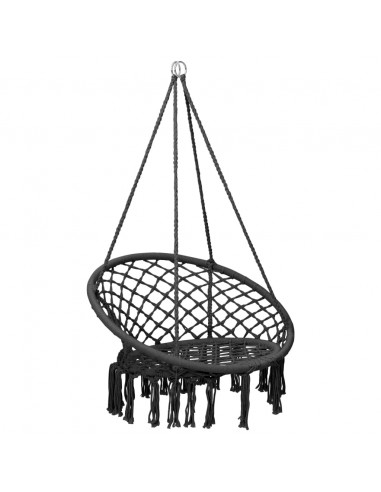 Sedia a Dondolo in Stile Amaca 80 cm Antracite