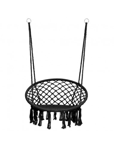 Sedia a Dondolo in Stile Amaca 80 cm Antracite