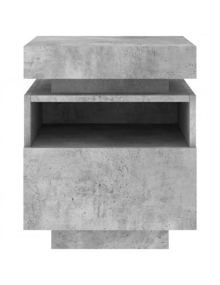 Comodino con Luci LED Grigio Cemento 40x39x48,5 cm