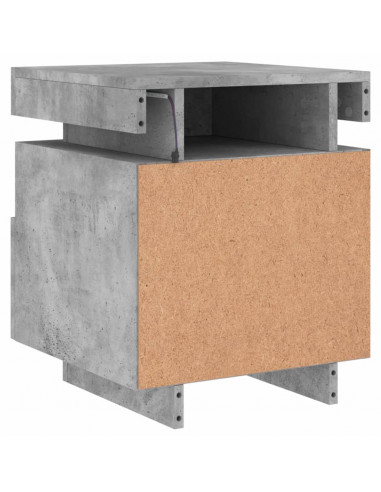 Comodino con Luci LED Grigio Cemento 40x39x48,5 cm