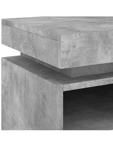 Comodino con Luci LED Grigio Cemento 40x39x48,5 cm