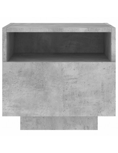 Comodino con Luci LED Grigio Cemento 40x39x37 cm