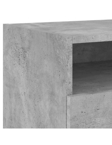 Comodino con Luci LED Grigio Cemento 40x39x37 cm