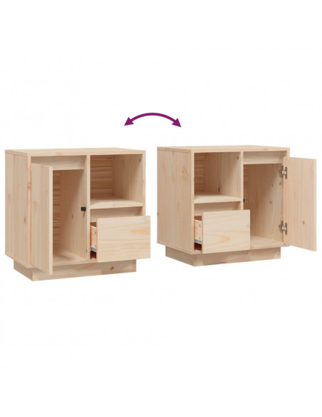 Comodino 50x34x50 cm in Legno Massello di Pino