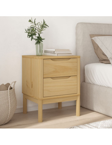 Comodino FLORO Marrone Cera 45x39x57 cm Legno di Pino