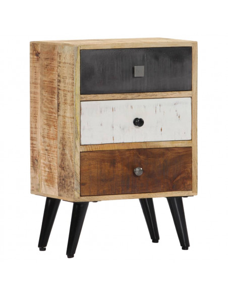 Comodino 40x30x60 cm in Legno Massello di Mango