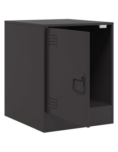 Comodino Nero 34,5x39x44 cm in Acciaio