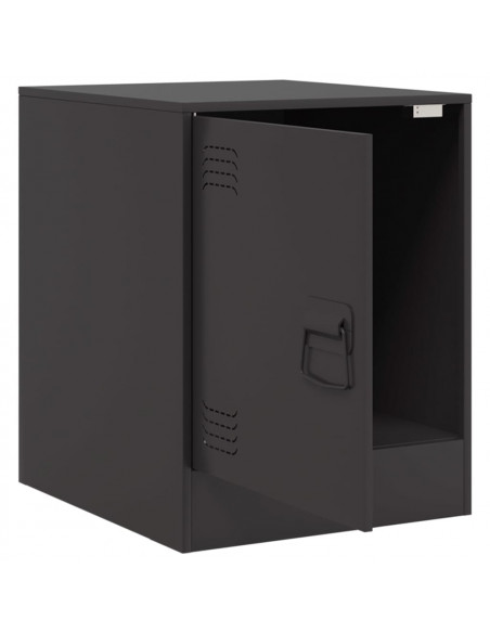 Comodino Nero 34,5x39x44 cm in Acciaio