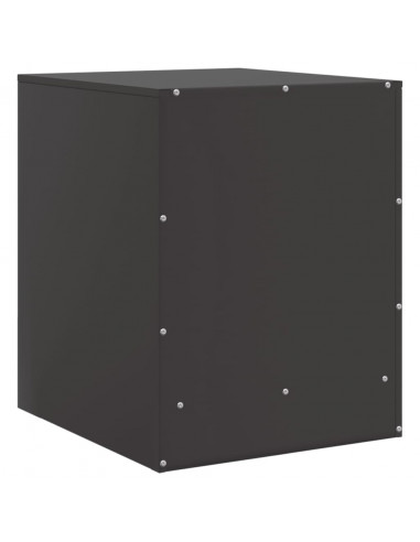 Comodino Nero 34,5x39x44 cm in Acciaio