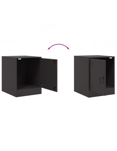 Comodino Nero 34,5x39x44 cm in Acciaio